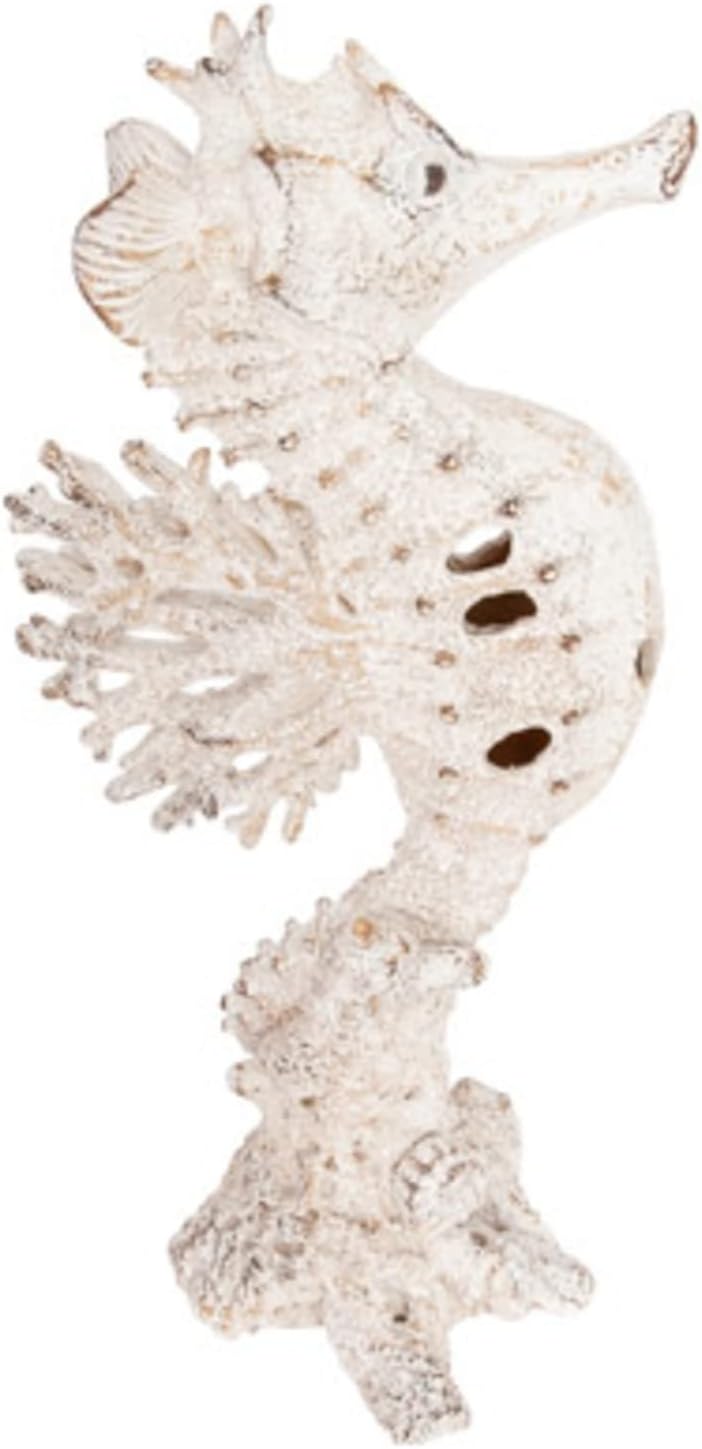 CornerMerchant Ocean Beach Decor Sea Coral Reef Seahorse Decor Home Tabletop Collection Sea Coral Reef Decor (White)