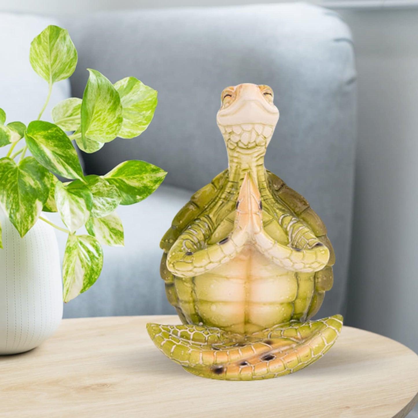 Sea Turtle Yoga Figurine Turtle Meditating Coastal Beach Home Decor