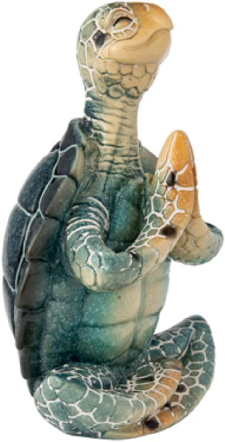 Sea Turtle Yoga Figurine Turtle Meditating Coastal Beach Home Decor